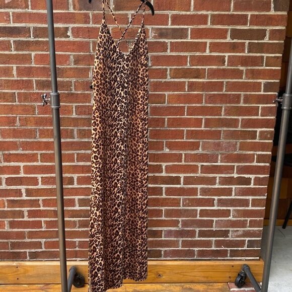 V Neck Spaghetti Straps Velvet Maxi Dress Backless Double High Slit, Small - Picture 9 of 9